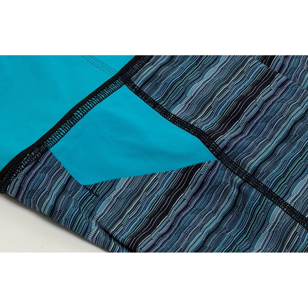 Lululemon Speed Up Crop Leggings Size 6 Blue Space Dye Running Yoga Pockets - Picture 9 of 12